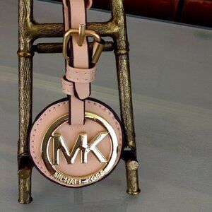 Michael Kors Gold & Leather Keychain Hangtag/Purse Charm
